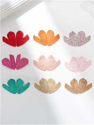 Pendientes pétalo de rafia