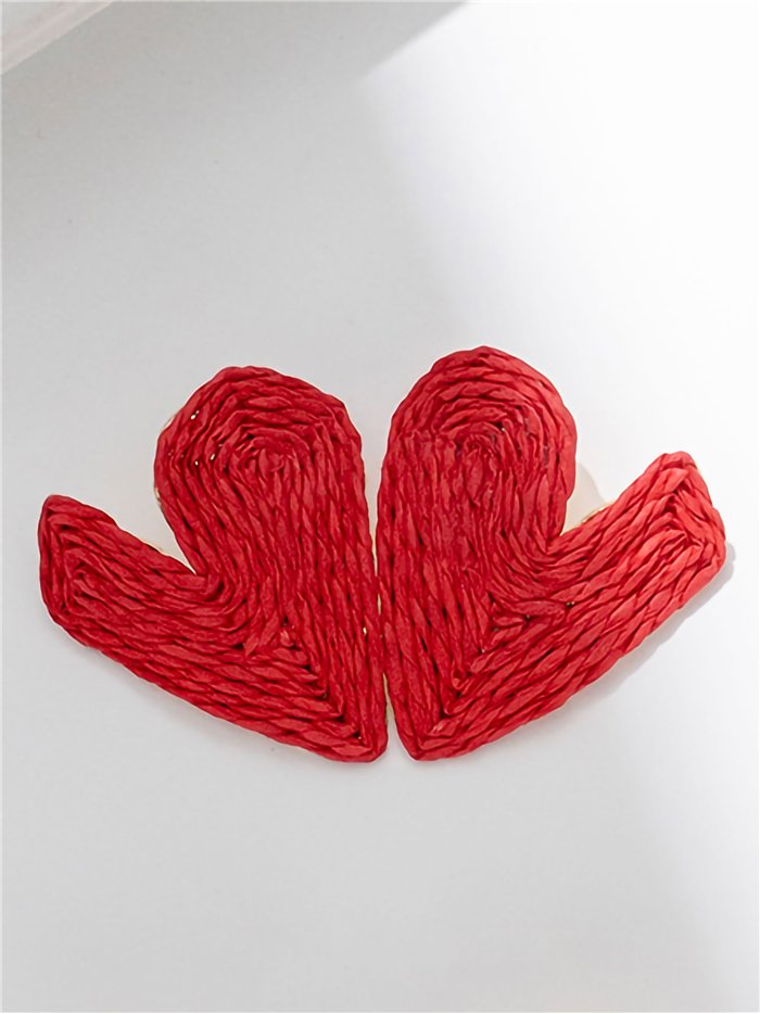 Pendientes pétalo de rafia