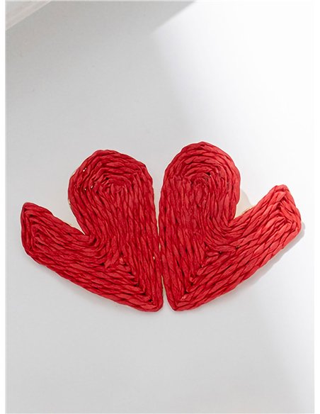 Pendientes pétalo de rafia