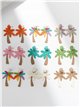Pendientes palmera de rafia