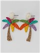Pendientes palmera de rafia