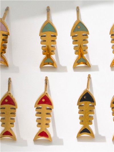 Pendientes espina de pez esmaltados 2