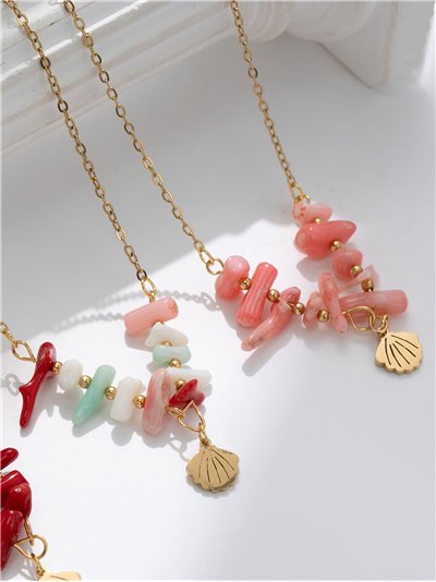 Collar estilo coral con concha 2