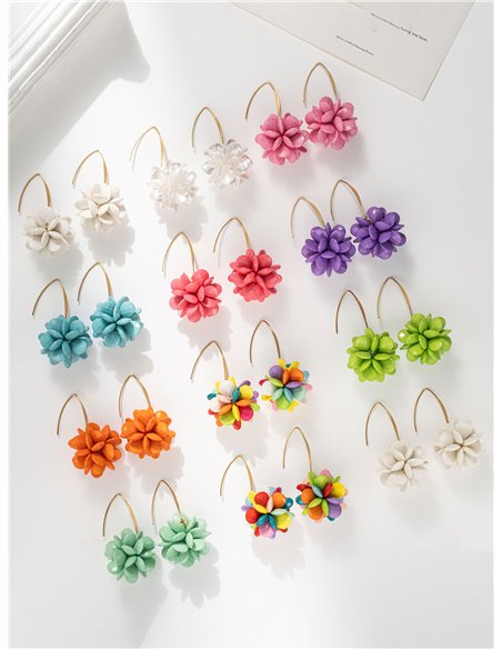 Petal bloom hook earrings