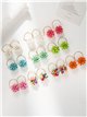 Pendientes de aro con flor de pétalos