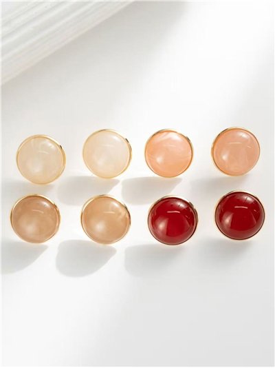 Pendientes botón redondos de resina