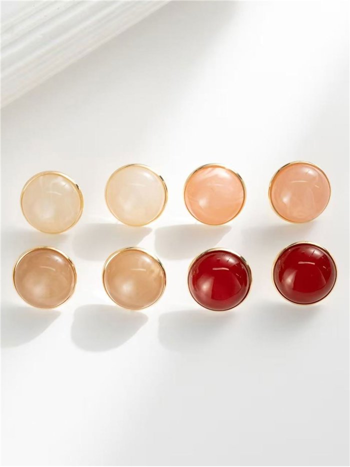 Pendientes botón redondos de resina