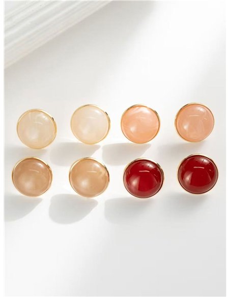 Pendientes botón redondos de resina