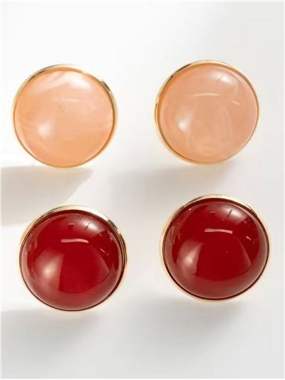 Pendientes botón redondos de resina 2