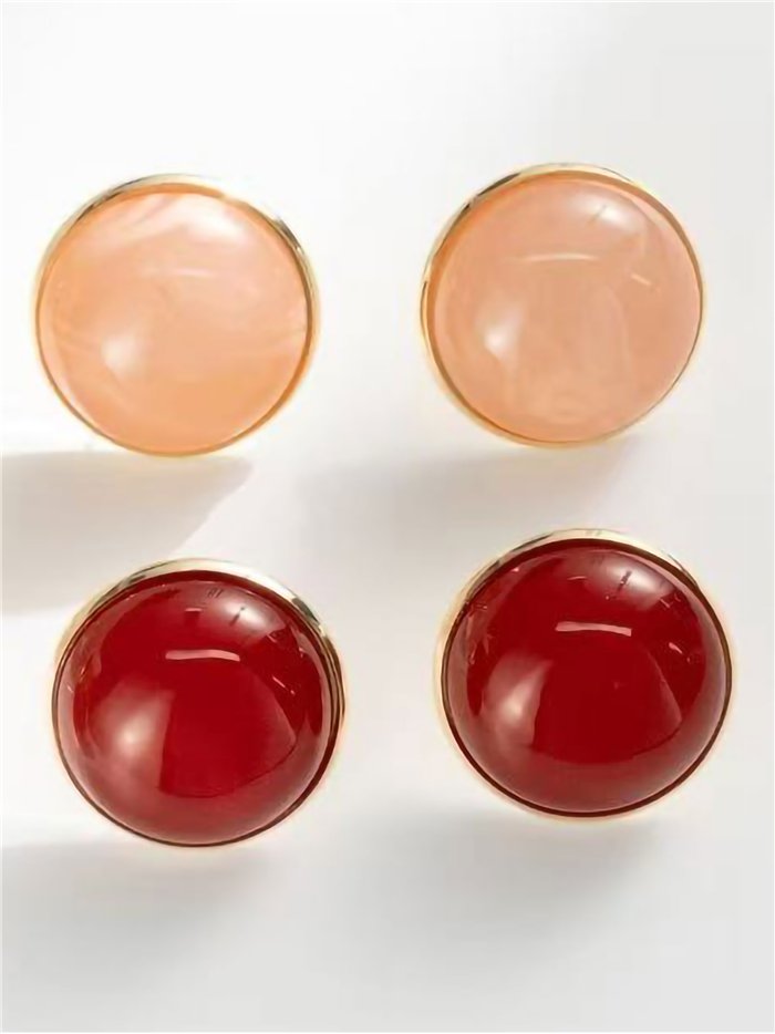 Pendientes botón redondos de resina