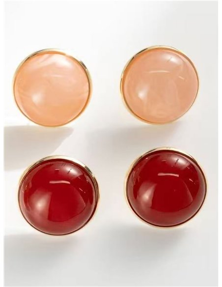 Pendientes botón redondos de resina