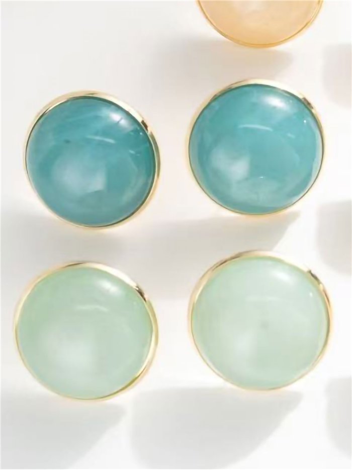 Pendientes botón redondos de resina pastel