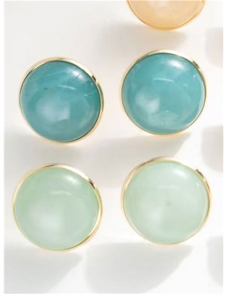 Pendientes botón redondos de resina pastel