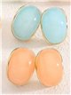 Pendientes ovalados de resina pastel