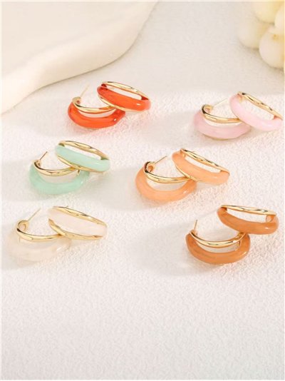 Aros ovalados de resina pastel