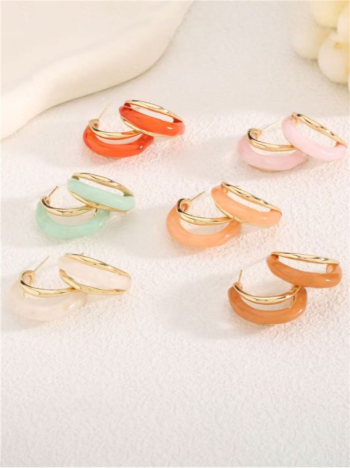 Ovale Creolen aus Pastellharz