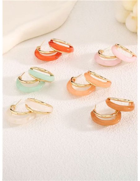 Ovale Creolen aus Pastellharz