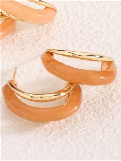 Aros ovalados de resina pastel 2