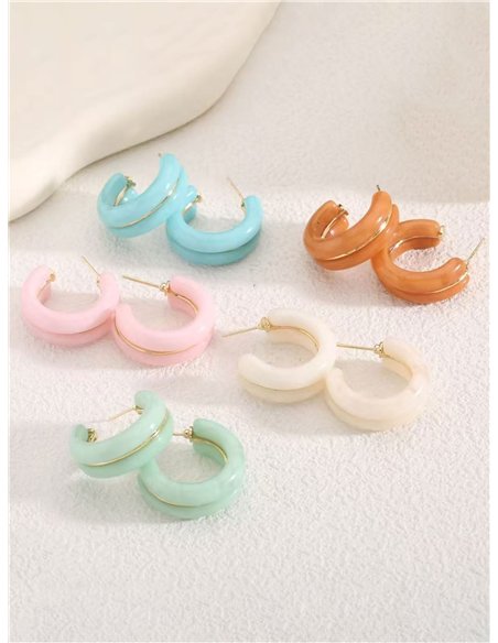 Aros grossos de resina em tons pastel