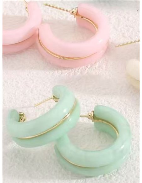 Aros grossos de resina em tons pastel