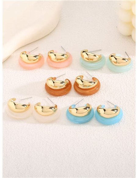 Pendientes semiaro doble de resina