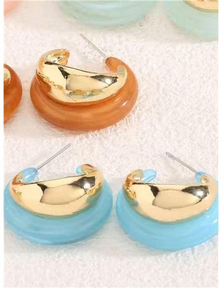 Pendientes semiaro doble de resina