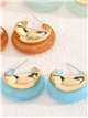 Pendientes semiaro doble de resina