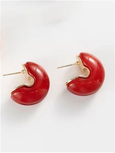 Pendientes media luna abiertos de resina 2