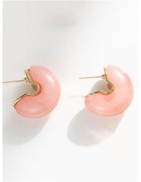 Pendientes media luna abiertos de resina pastel
