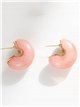 Pendientes media luna abiertos de resina pastel