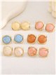 Square frame resin stud earrings