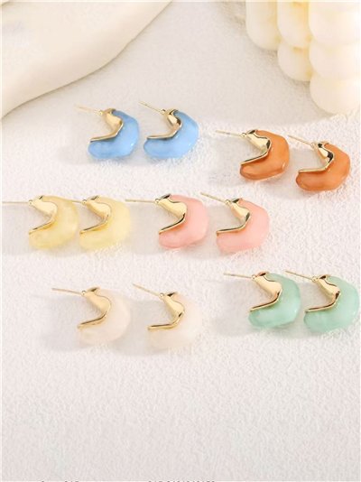 Pendientes media luna de resina