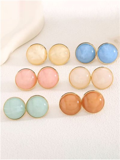 Pendientes redondos de resina