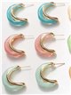 Boucles d'oreilles demi-lune en résine marbrée