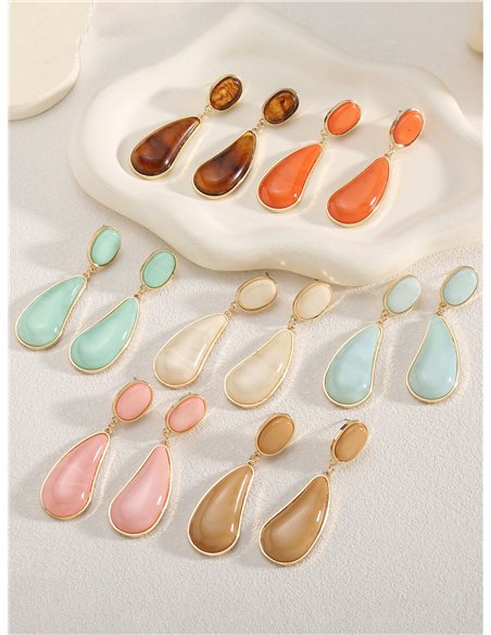 Teardrop resin statement earrings
