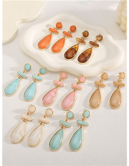 Pendientes largos geométricos de resina