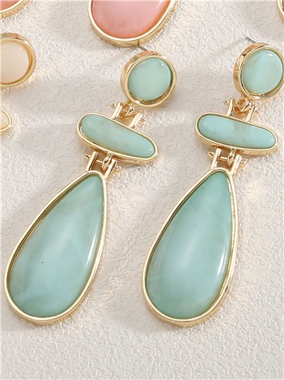 Pendientes largos geométricos de resina 2