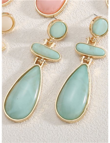 Pendientes largos geométricos de resina