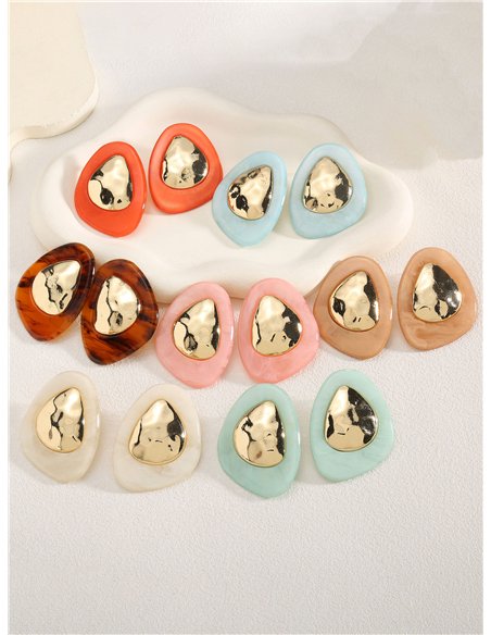 Pendientes maxi geométricos de resina