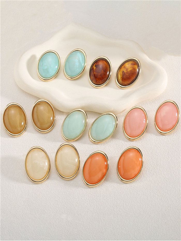 Pendientes ovalados de resina