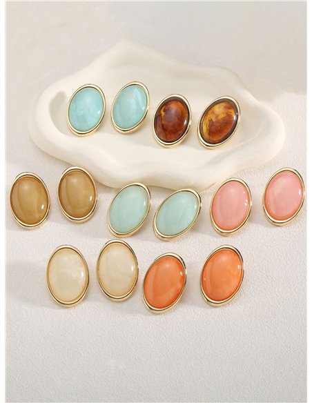 Pendientes ovalados de resina