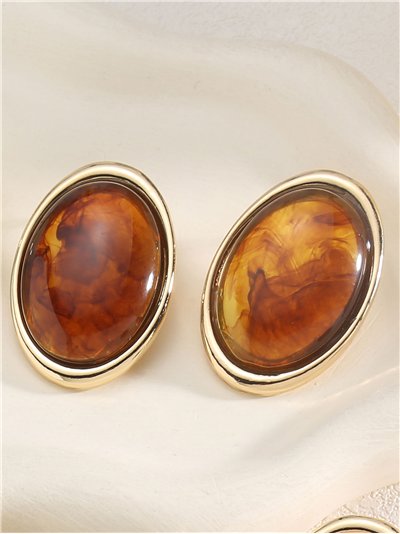 Pendientes ovalados de resina 2