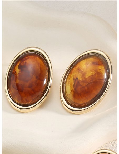 Pendientes ovalados de resina