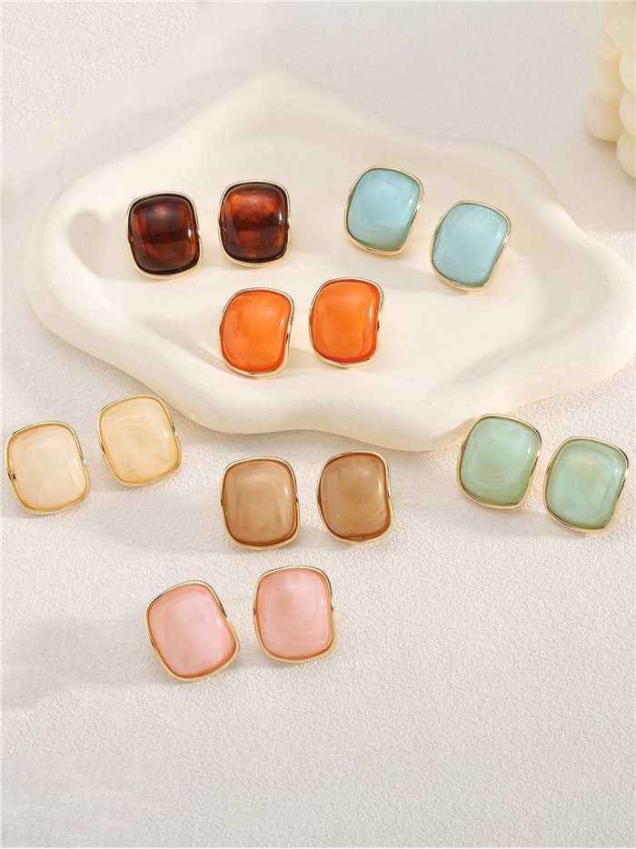 Pendientes rectangulares de resina