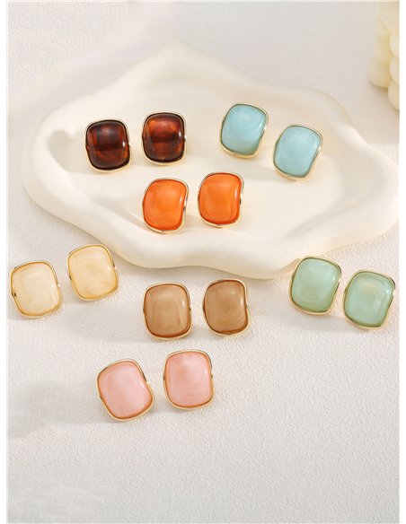 Pendientes rectangulares de resina
