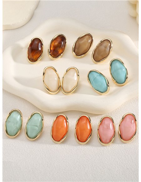 Orecchini ovali irregolari in resina