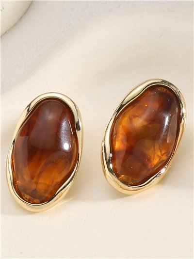 Pendientes ovalados irregulares de resina 2