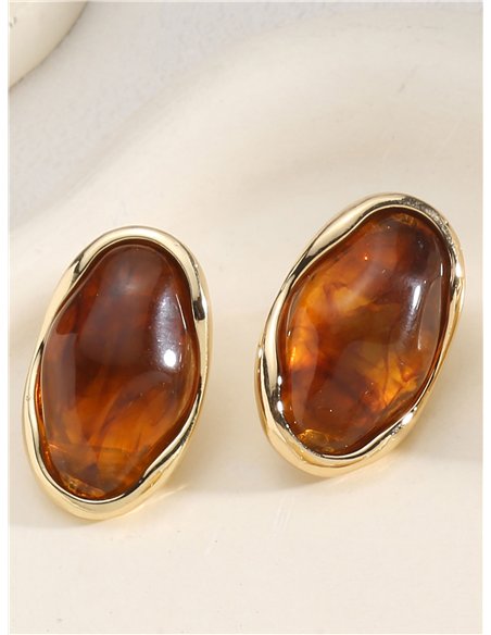 Orecchini ovali irregolari in resina