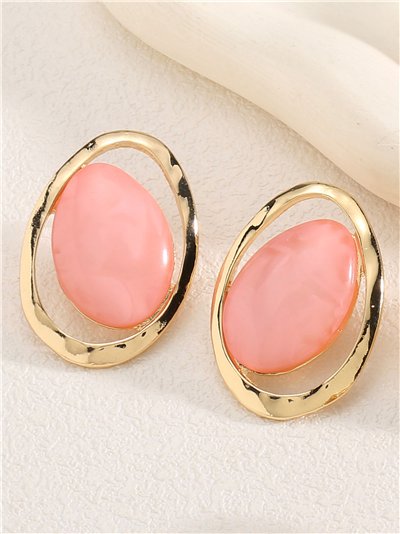 Pendientes ovalados abiertos de resina 2