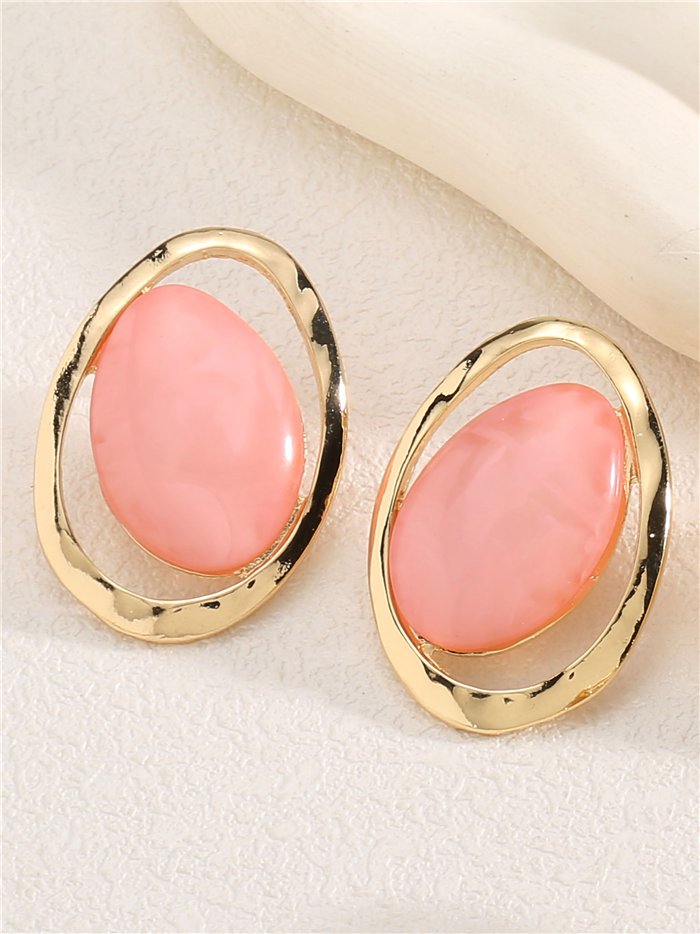 Pendientes ovalados abiertos de resina